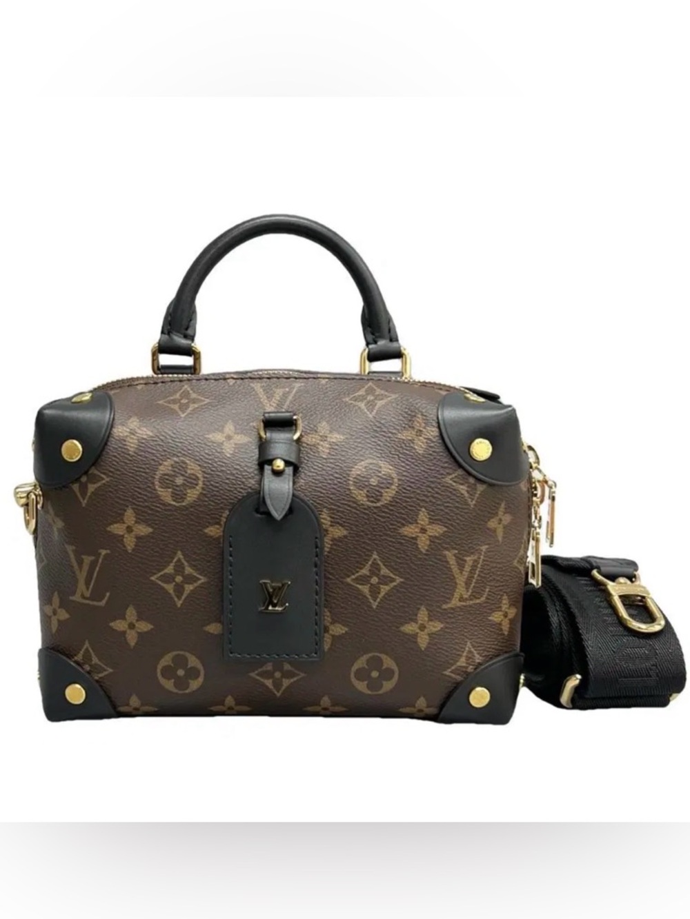 Louis Vuitton Monogram Petite Malle Souple Crossbody in Brown and Black